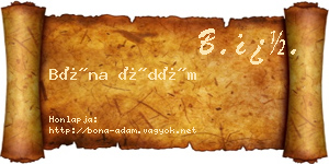 Bóna Ádám névjegykártya