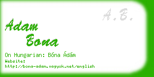 adam bona business card